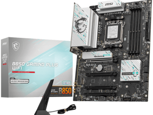 MSI B850 GAMING PLUS WIFI, ATX, Socket AM5, 4x DDR5 Dual Channel DDR5 up to 8200(OC)MHz, 4x PCIe 3.0 x16 slot, 3x M.2 slot, 4x USB 2.0, 1x USB 5Gbps, 1x USB 10Gbps, 2x USB 10Gbps Type-C, DP, 7.1 HD Audio, 5G LAN, WiFI 7, BT, 3Y