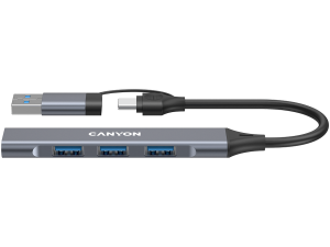 CANYON hub DS-02 4in1 USB-A/C Grey