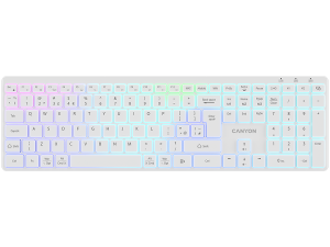 CANYON keyboard HKB-W11 UK/US RGB Dual Mode Wireless White