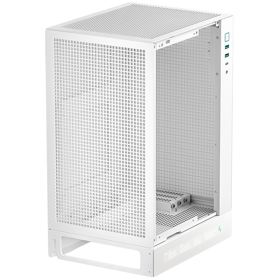 DeepCool CH170 DIGITAL WH, Mini Tower, Mini-ITX, 2xUSB3.0, 1xType-C Gen 2, 1xAudio, Mesh Panel, White, R-CH170-WHNPI0D-G-1