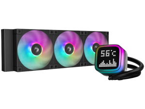 DeepCool LP360, 360mm CPU Liquid Cooler, 3x120mm ARGB PWM Fans, Dot-matrix Screen, Anti-Leak Technology, Black, LGA1851/1700/1200/1151/1150/1155, AMD AM5/AM4, 5Y, R-LP360-BKMSNC-G-1