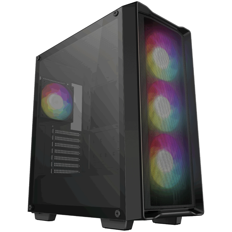 DeepCool CC560 MESH V2, Mid Tower, Mini-ITX/Micro-ATX/ATX, 2xUSB3.0, 1xAudio, 4x120mm Pre-Installed ARGB Fans, Tempered Glass, Mesh Panel, Black, R-CC560-BKAMA4-G-2