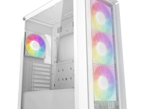 DeepCool CC560 MESH WH V2, Mid Tower, Mini-ITX/Micro-ATX/ATX, 2xUSB3.0, 1xAudio, 4x120mm Pre-Installed ARGB Fans, Tempered Glass, Mesh Panel, White, R-CC560-WHAMA4-G-2