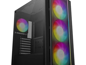 DeepCool MATREXX55 MESH V4 C, Mid Tower, Mini-ITX/Micro-ATX/ATX, 1xUSB3.0, 1x Type-C, 1xAudio, LED Button, 3x140mm ARGB Fans, 1x120mm ARGB Fan, ARGB LED Strip, Tempered Glass, Mesh Panel, Black, R-MATREXX55-BCAGA4-G-4