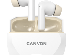 CANYON headset HEXAGON 7 TWS ANC+ENC Wireless Charge White Beige