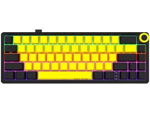 LORGAR KBP70MW, Wireless 65% Mechanical Gaming Keyboard Pro, Black/yellow, EN layout