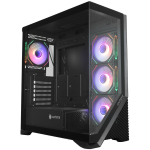Chassis FC-AR17A-ARGB, 7 slots, 1 x Type C, 2 X USB 3.0, 4 x ARGB, remote, Without PSU, Black