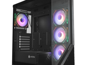 Chassis FC-AR17A-ARGB, 7 slots, 1 x Type C, 2 X USB 3.0, 4 x ARGB, remote, Without PSU, Black