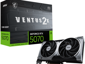 MSI Video Card Nvidia GeForce RTX 5070 12G VENTUS 2X OC, 12GB GDDR7, 192bit, Effective Memory Clock: 28000MHz, Boost: 2542 MHz, 6144 CUDA Cores, PCIe 5.0, 3x DP 2.1b, HDMI 2.1b, RAY TRACING, Dual Fan, 1x16pin, 650W Recommended PSU, 3Y