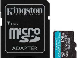 Kingston 128GB microSDXC Canvas Go Plus Gen4 200MB/s A2 U3 V30 Card + Adapter