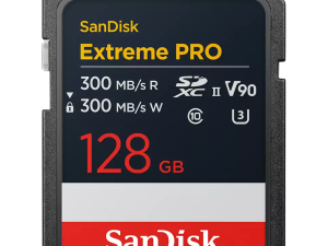 SANDISK Extreme PRO 128GB SDXC Memory Card, 300MB/s Read & Write speeds, 8K, V90, UHS-II