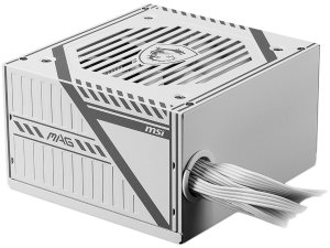 MSI MAG A650BNL WHITE Power Supply 650W, 80 PLUS Bronze, 120mm low noise Fan, Protections: OCP/OVP/OPP/OTP/SCP, Active PFC Design, Flat Cable Equipment, Dimensions: 150mmx140mmx86mm, 5Y Warranty
