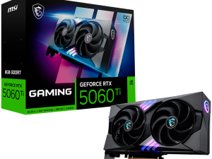 MSI Video Card Nvidia GeForce RTX 5060 Ti 8G GAMING OC, 8GB GDDR7, 128bit, Effective Memory Clock: 28000MHz, Boost: 2647 MHz, 4608 CUDA Cores, PCIe 5.0, 3x DP 2.1b, HDMI 2.1b, RAY TRACING, Dual Fan, 1x16pin, 600W Recommended PSU, 3Y