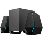 Edifier G1500 MAX 2.1 Audio System, BT V5.3, USB, AUX, 2.5-inch Drivers, 4-inch Subwoofer, RGB Lighting, 30W (RMS), Black