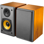 Edifier R1000T4 2.0 Bookshelf Speakers, RCA, 0.5-inch Tweeters, 4-inch Drivers, 24W (RMS), Control Buttons, Brown
