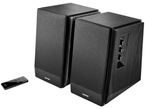 Edifier R1700BT 2.0 Bookshelf Speakers, BT V5.1, RCA, 0.75-inch Tweeters, 4-inch Drivers, 66W (RMS), Control Knobs and Remote Control, Black