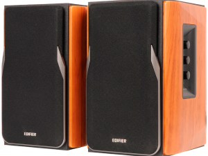Edifier R1380DB 2.0 Bookshelf Speakers, BT V5.1, Optical, Coaxial, RCA, 1-inch Tweeters, 4-inch Drivers, 42W (RMS), Control Knobs and Remote Control, Brown