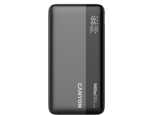CANYON Power Bank PB-240, 25000mAh PD140W display power bank,Size160.0x82x27 mm Weight 508+-10g, Dark Grey