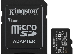Kingston 512GB microSDXC Canvas Select Plus Gen3 150MB/s A1 Card + Adapter
