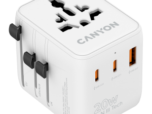 CANYON Travel Adapter OnTour 20 EU/UK/US/AUS 20W  White