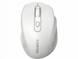 Canyon 6 buttons wireless 2.4Ghz mouse, MX8650A Sensor, DPI up to 1600,Injection case, 3 M life times left and right switches, 2xAAA battery, ABS material, Size: 105x71x40mm, Weight: 59g, white