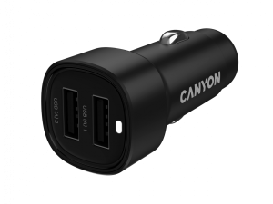 CANYON car charger OnDrive 24  24W 2xUSB-A Black