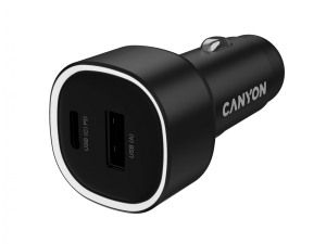 CANYON car charger OnDrive 48 PD 48W USB-A+USB-C Black