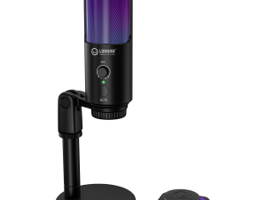LORGAR SMP40, RGB Microphone with external mute button and metal stand, Black