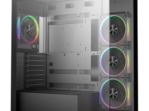 DeepCool CG580 4F V2, Mid Tower, Mini-ITX/Micro-ATX/ATX, Rear Connector support, 2xUSB3.0, 1x Type-C Gen2, 1xAudio, 3x120mm ARGB Reverse Fans, 1x120mm ARGB Fan, Tempered Glass, Mesh Panel, Black, R-CG580-BKADA4-G-2, 2Y