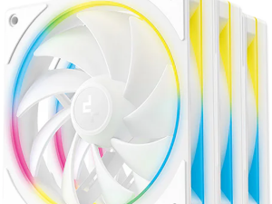 DeepCool FL12 SE 3IN1 WH, 3x120mm ARGB Fans, 8-pin Cable, PWM, Fluid Dynamic Bearing, PBT, 3 pack, ARGB Halo, White, R-FL12SE-WHAPN3-G, 3Y