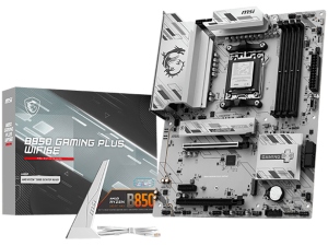 MSI B850 GAMING PLUS WIFI6E, ATX, Socket AM5, 4x DDR5 Dual Channel up to 8200(OC)MHz, 2x PCIe x16 slot, 2x M.2 slot, 4x USB 5Gbps, 3x USB 10Gbps, 1x USB 10Gbps Type-C, HDMI, DP, 7.1 HD Audio, 2.5G LAN, WiFI 6E, BT, 3Y