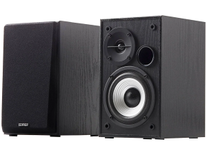 Edifier R980T 2.0 Bookshelf Speakers, Dual RCA and 3.5mm headphone output, 0.5-inch Tweeters, 4-inch Bass Drivers, 24W (RMS), Black