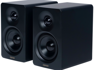 Edifier M60 Bookshelf Speakers, Bluetooth V5.3 (Hi-Res & Hi-Res Wireless), USB-C and 3.5 mm AUX inputs, 1-inch silk-dome tweeters  3-inch long-throw aluminum diaphragm mid-low drivers, 66 W (RMS), touch panel controls, Black