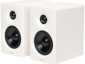 Edifier M60 Bookshelf Speakers, Bluetooth V5.3 (Hi-Res & Hi-Res Wireless), USB-C and 3.5 mm AUX inputs, 1-inch silk-dome tweeters  3-inch long-throw aluminum diaphragm mid-low drivers, 66 W (RMS), touch panel controls, White