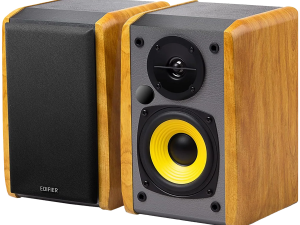 Edifier R1010BT Bookshelf Speakers, Bluetooth V5.1, Dual RCA Inputs, 4-inch Mid-Bass Drivers 0.5-inch Tweeters, 24 W RMS, Brown