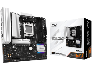 ASROCK MB Desktop A620AM Pro RS, AM5, 4x DDR5, 1x PCIe 4.0 x16, 1x PCIe 3.0 x16, 2x Hyper M.2(PCIe Gen4x4), 1x Ultra m.2, 2x SATA3 6.0 Gb/s, 1x HDMI, 1x DP, 1x Gbit LAN, 5x USB 3.0, 2x USB-C, 6x USB 2.0, Micro ATX