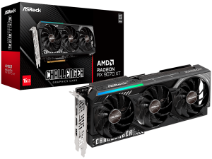 ASROCK Video Card AMD Radeon RX 9070 XT Challenger 16GB GDDR6 256-bit, 1x HDMI, 3x DP, 2x 8-pin PWR connector, PCIe 5.0 x16, recommended PSU 800W, 290 x 23 x 56 mm, 2.8-slot, 90-GA61ZZ-00UANF