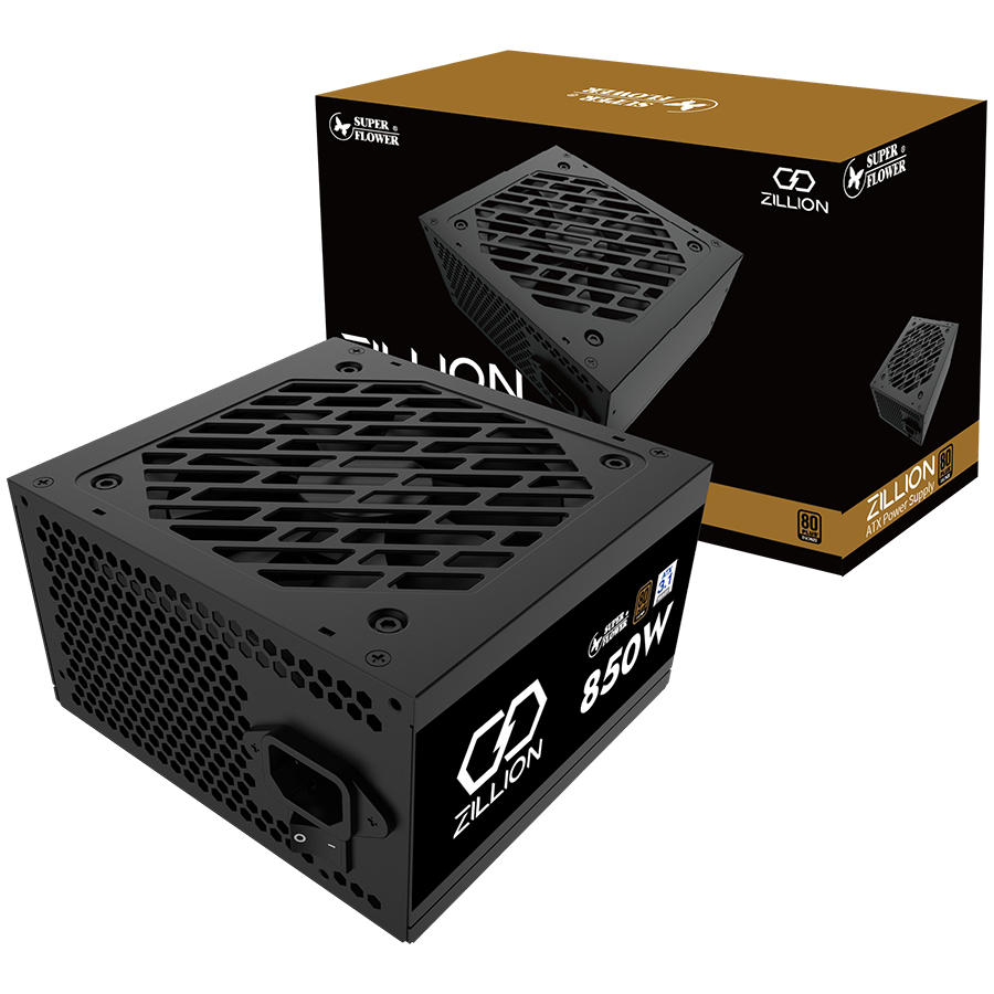 Super Flower Zillion DB Bronze 850W ATX 3.1 80 Plus Bronze, Flat Black Cables, 120mm Fan, 3 Year Warranty