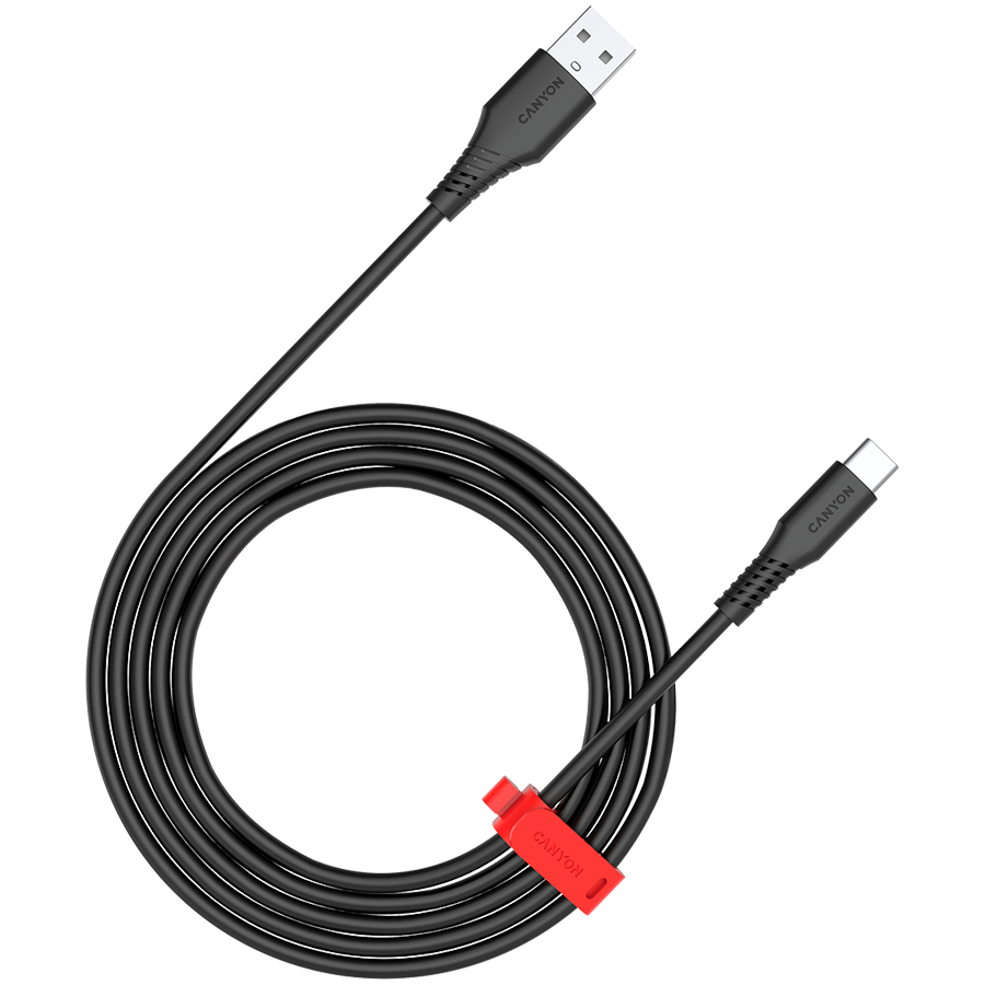 CANYON cable Onwire 18TP USB-A to USB-C 2m,18W TPE 2m Black
