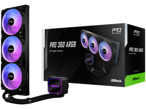 Asrock Pro 360 ARGB, AiO liquid cooler, 360 mm radiator, AM5, AM4, LGA1851, LGA1700, 90-APRA36-BAAGA6, Black, 6Y