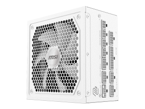 MSI MAG A1000GL PCIE5 WHITE, 1000W, 80 PLUS Gold, 135mm FDB Fan, Protections: OCP/OVP/OPP/OTP/SCP/UVP, Active PFC Design, Flat Cables, Dimensions: 150mmx150mmx86mm, White, 7Y Warranty