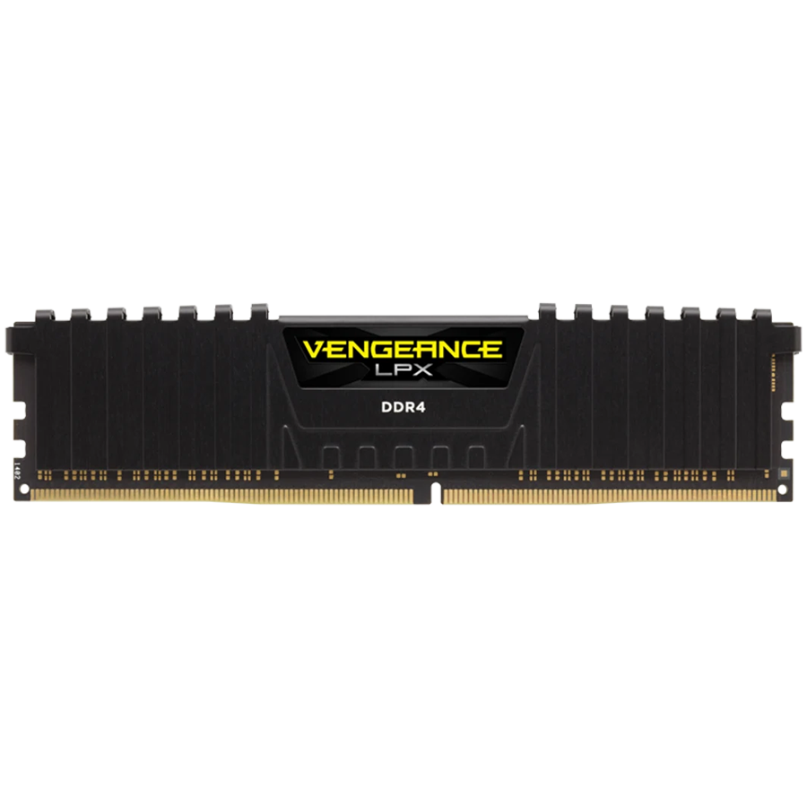 CORSAIR DDR4, 3200MHz 16GB 1x16GB Dimm, Unbuffered, Dual Rank, 16-20-20-38, XMP 2.0, Vengeance LPX black Heatspreader, Black PCB, 1.35V