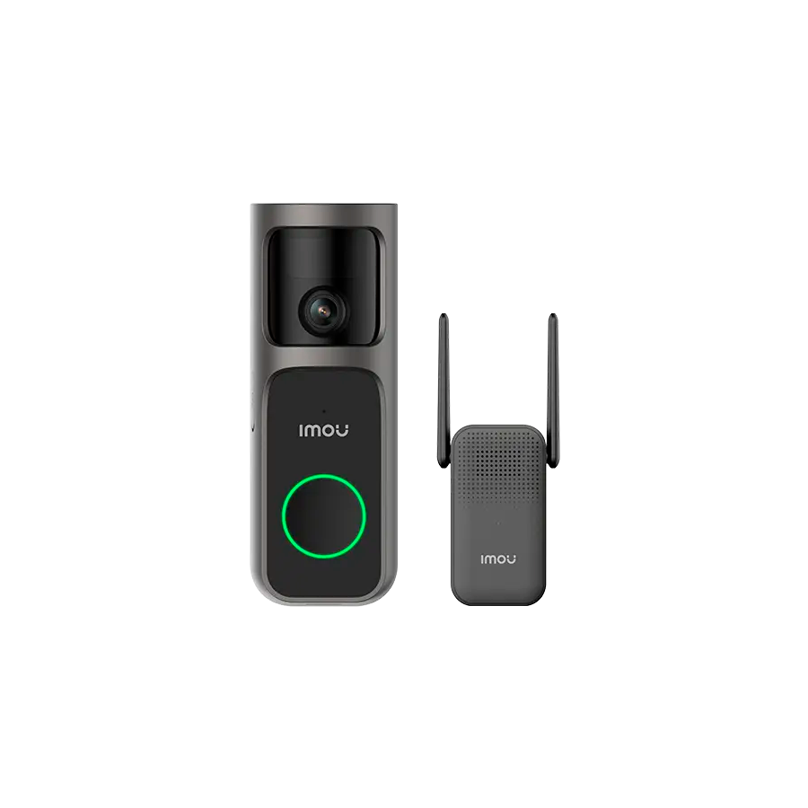 Imou 4MP Wi-Fi Doorbell 3 Kit, QHD, 5000mAh rechargable battery, 180 wide-angle view, night vision 5m, Mic and Speaker, 8x Digital Zoom, PIR Motion / AI Human Detection, USB-C, Chime works as Wi-Fi extender, Weatherproof
