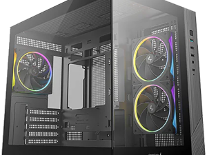 DeepCool CG330-3F, Mid Tower, Mini-ITX/Micro-ATX(Rear Connector), 1xUSB3.0, 2xUSB2.0, 1xAudio, 3x120mm Pre-Installed ARGB Fans, Tempered Glass, Mesh Panel, Black, R-CG330-BKNGM3-G