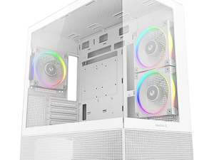 DeepCool CG380-3F WH, Mid Tower, Mini-ITX/Micro-ATX(Rear Connector), 2xUSB3.0, 1xUSB Type-C, 1xAudio, 3x120mm Pre-Installed ARGB Fans, Tempered Glass, Mesh Panel, White, R-CG380-WHAGM3-G