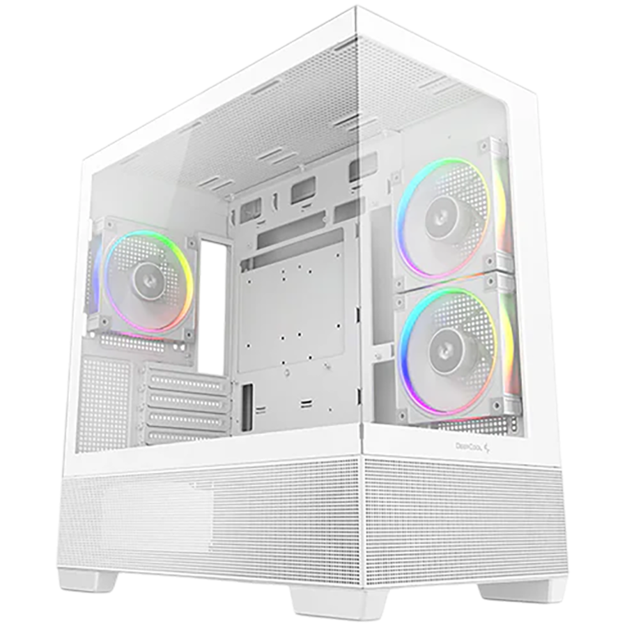 DeepCool CG380-3F WH, Mid Tower, Mini-ITX/Micro-ATX(Rear Connector), 2xUSB3.0, 1xUSB Type-C, 1xAudio, 3x120mm Pre-Installed ARGB Fans, Tempered Glass, Mesh Panel, White, R-CG380-WHAGM3-G