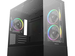 DeepCool CG380-3F, Mid Tower, Mini-ITX/Micro-ATX(Rear Connector), 2xUSB3.0, 1xUSB Type-C, 1xAudio, 3x120mm Pre-Installed ARGB Fans, Tempered Glass, Mesh Panel, Black, R-CG380-BKAGM3-G