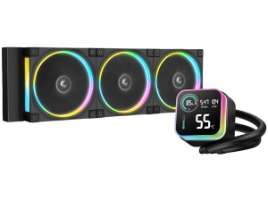 DeepCool LQ360 ULTRA ARGB, 360mm CPU Liquid Cooler, 3x120mm FL12 ARGB Fans, LED Screen, Anti-Leak Technology, Black, LGA1851/1700/1200/115x, AMD AM5/AM4, 5Y, R-LQ360-BKASMC-G-1