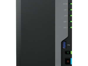 Synology DS225+, Tower, 2-bays 3.5'' SATA HDD/SSD, CPU Inte Celeron J4125 4-core (4-thread) 2.0 GHz, burst up to 2.7 GHz, 2 GB DDR4 non-ECC (expandable up to 6 GB), 1xRJ-45 1GbE LAN, 1xRJ-45 2.5 GbE LAN, 2xUSB 3.2 Gen 1, 1.3 kg, 3yr warranty