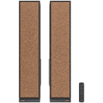 F&D T-68X 2.0 Floorstanding Speakers, 140W RMS ( 70Wx2), 1'' Tweeter + 4'' Speakers + 8'' Subwoofer for each channel, BT 5.3/Optical/COAXIAL/AUX/USB/Karaoke function/LED Display/Remote control/Microphone/Wooden, Touch buttons, Black